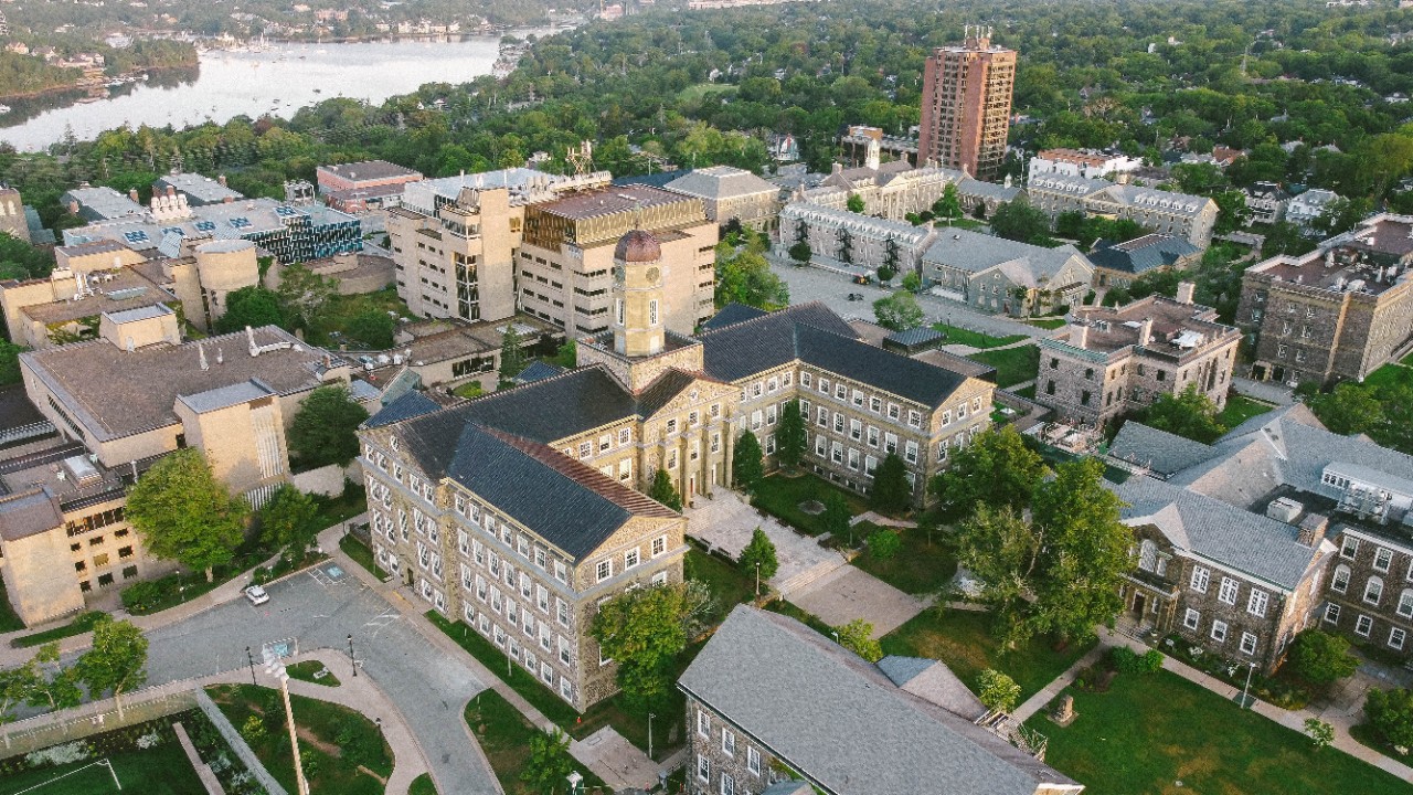 Aerial photo of the buildings on Studley Campus in Halifax