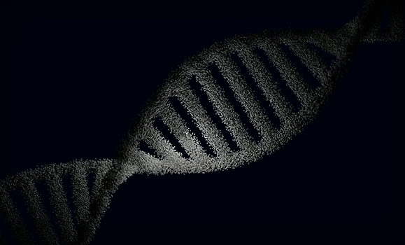 A black and grey photo of a gene.