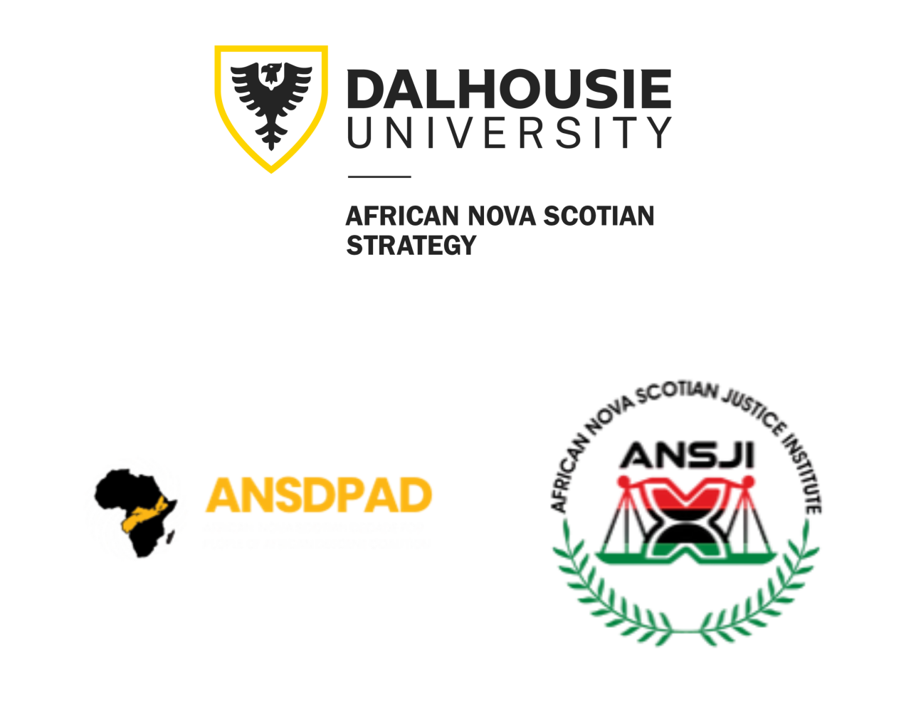 Dalhousie ANS Strategy Logo above, ANSDPAD and ANSJI Logos