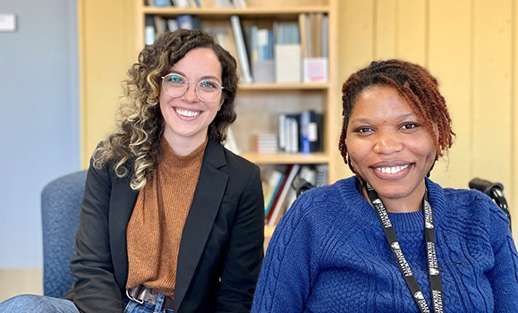 Kate Clark is coordinator of the Dal-based PEACH group. She is shown here, left, with Yaba Osifo, a PEACH researcher and Master of Planning student