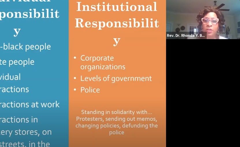 Presentation slide on Collective responsibility for Anti-black racism.
