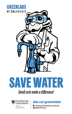 Dal Tiger drawing with faucet reminding to save water.