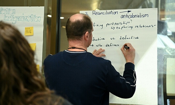 Educators explored anti-colonial approaches to teaching at a forum earlier this year. (Danny Abriel photos)