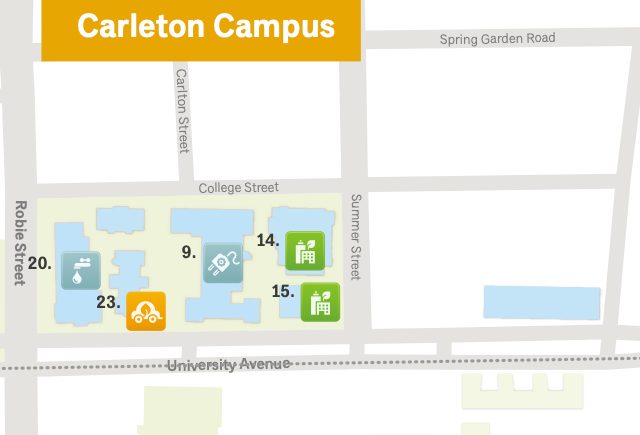 Carleton campus sustainability tour map