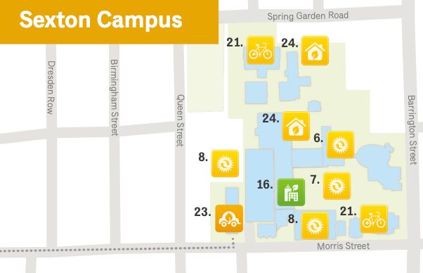 Sexton campus sustainability tour map