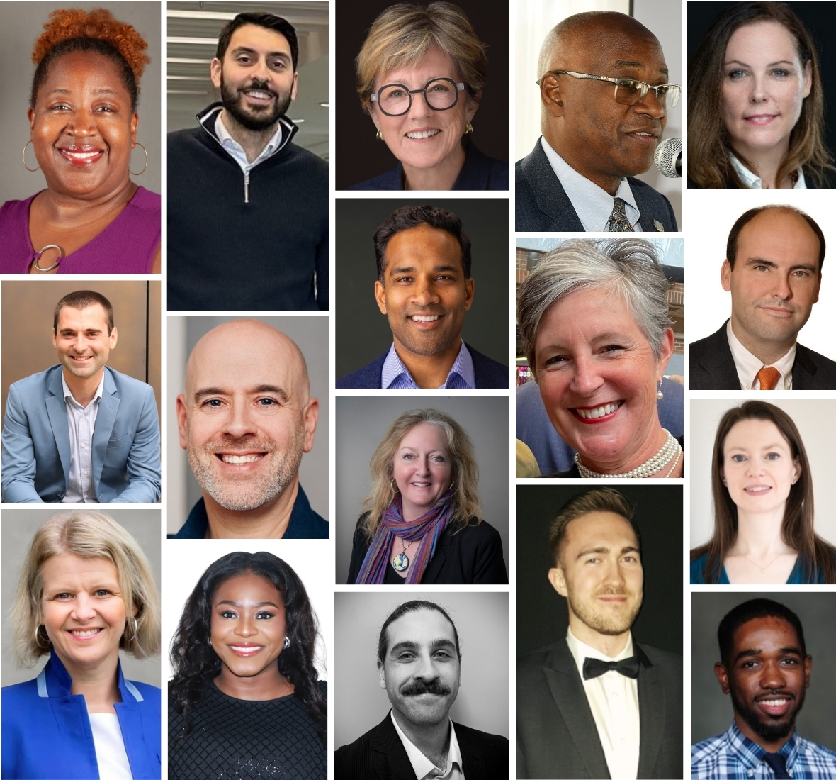 A collage of board member portraits.