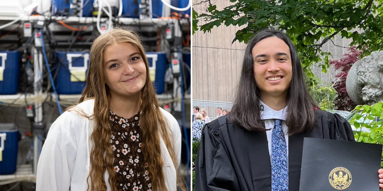 Side-by-side portraits of Kendra Mainprize and Owen Yoshida.