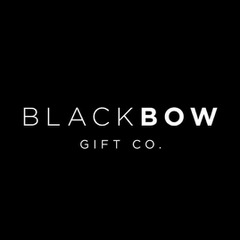 Black Bow Gift Co. wordmark on black background.