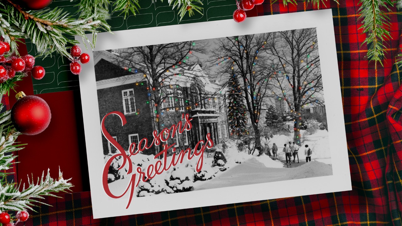 vintage photograph with Christmas decorations