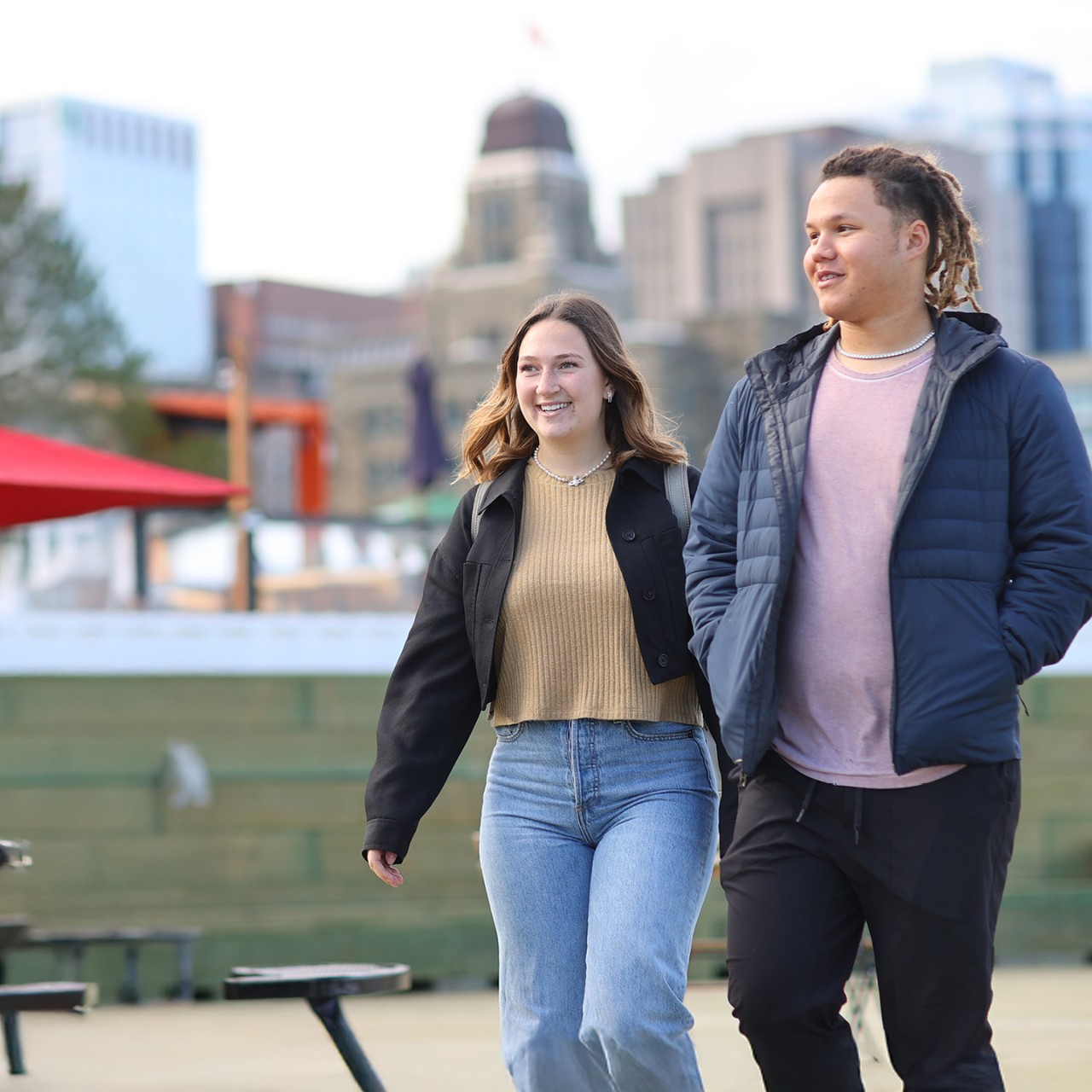 two students on Halifax waterfront