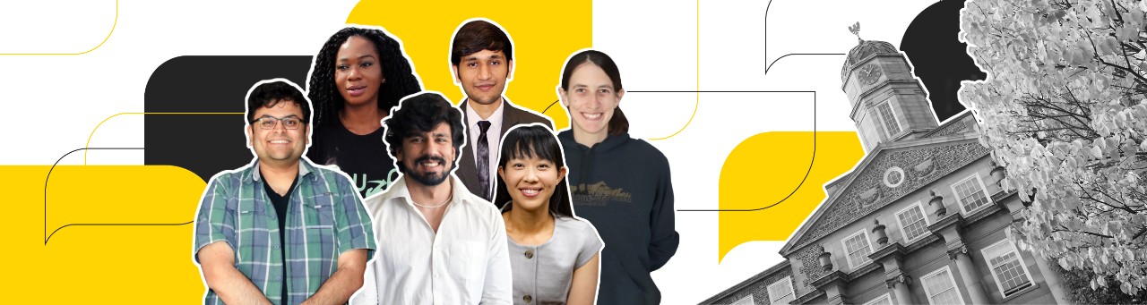 Mentors and mentees are grouped together in a collage with Dalhousie's Henry Hicks building in the background