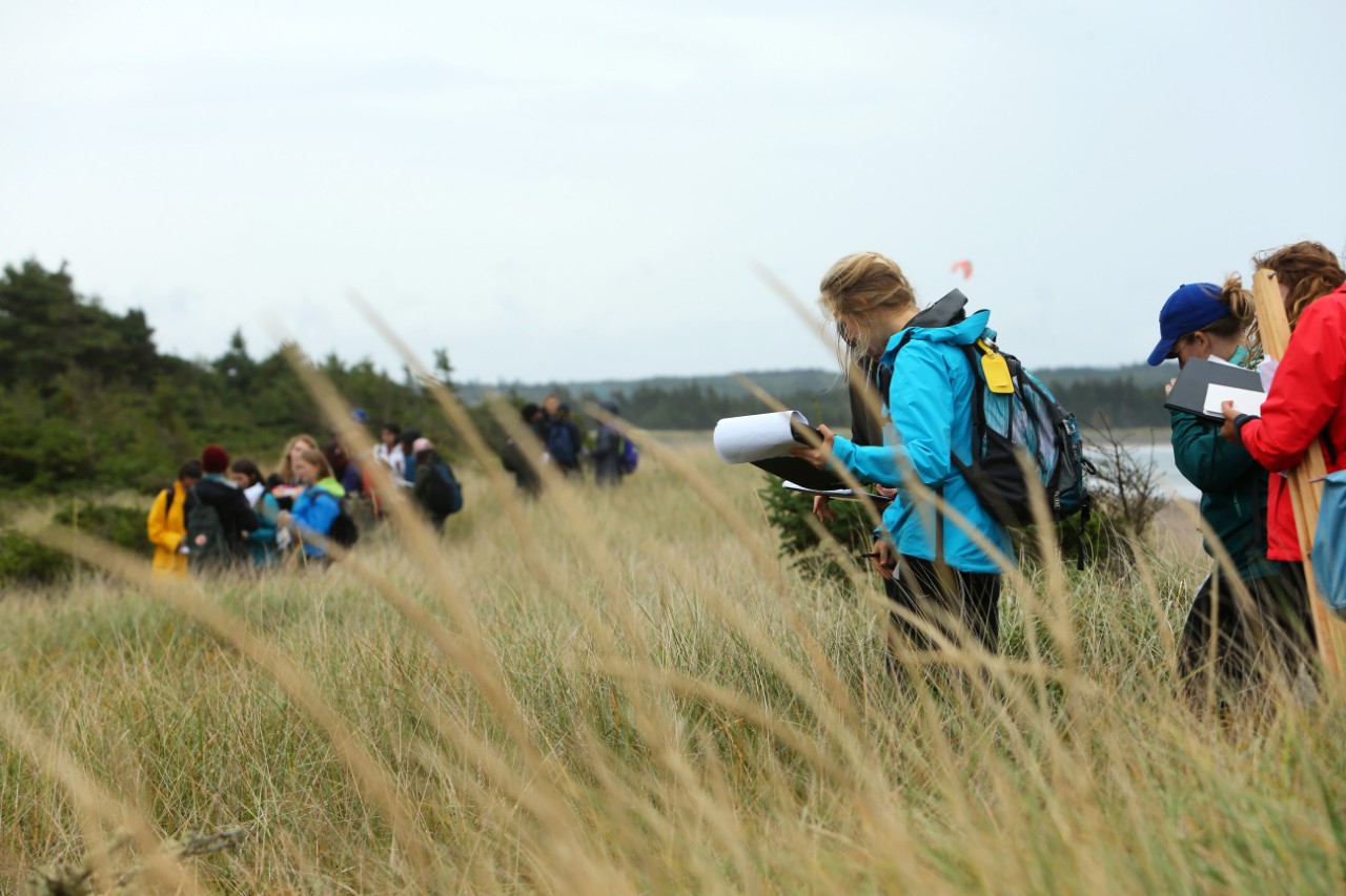 Science students attend a field trip at Conrad's Beach, Nova Scotia
