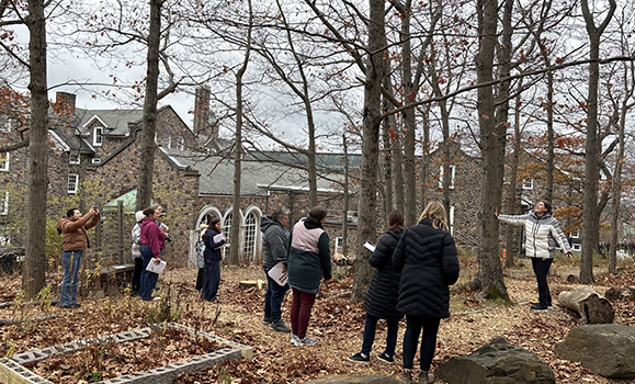 An outdoor plant biodiversity session during the Atlantic Science Links Association's teachers conference