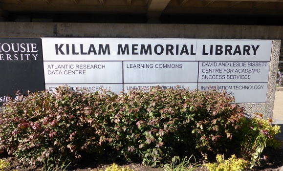 Signage for the Killam Library at Dalhousie University