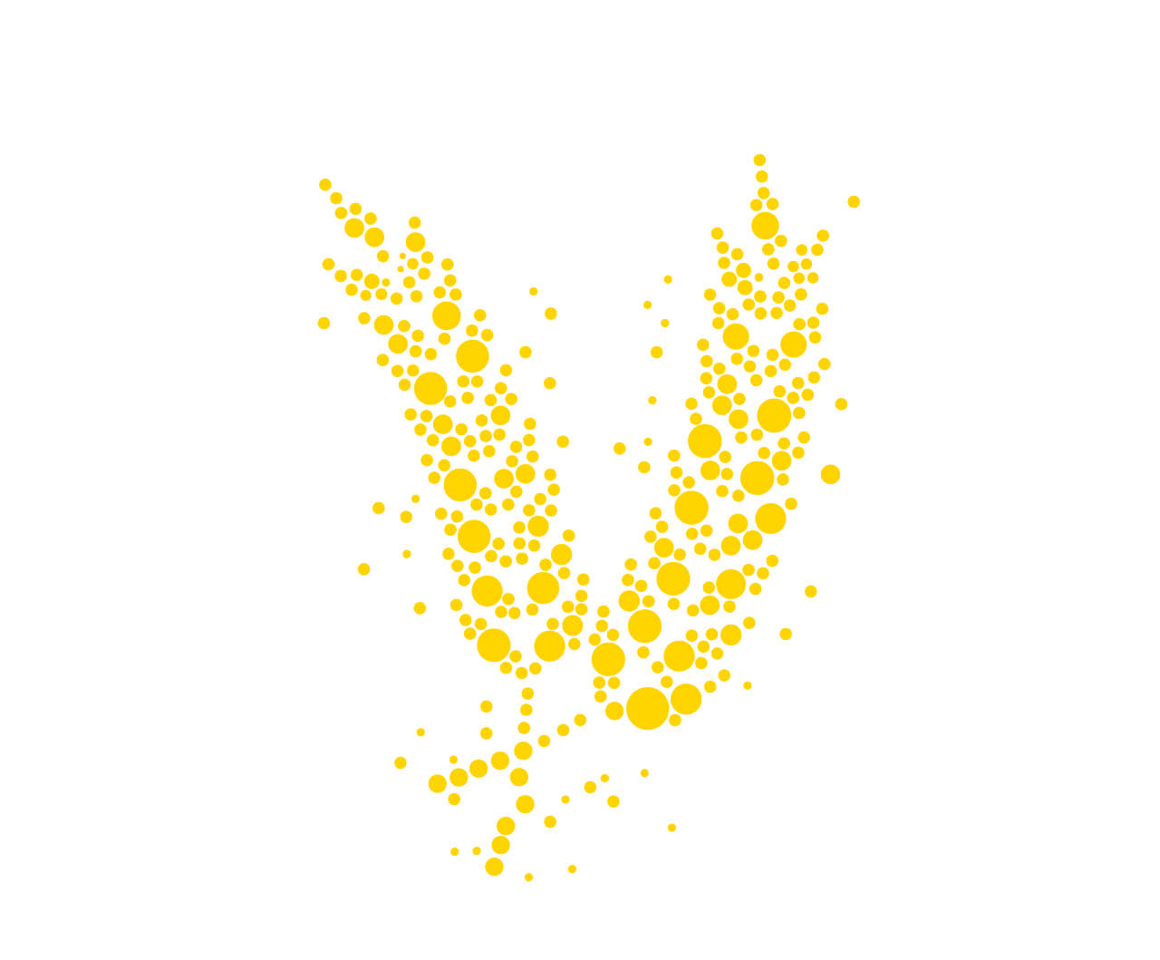 Yellow circles form the shape of barley
