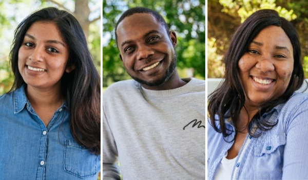 Collage of portraits of the three scholars.