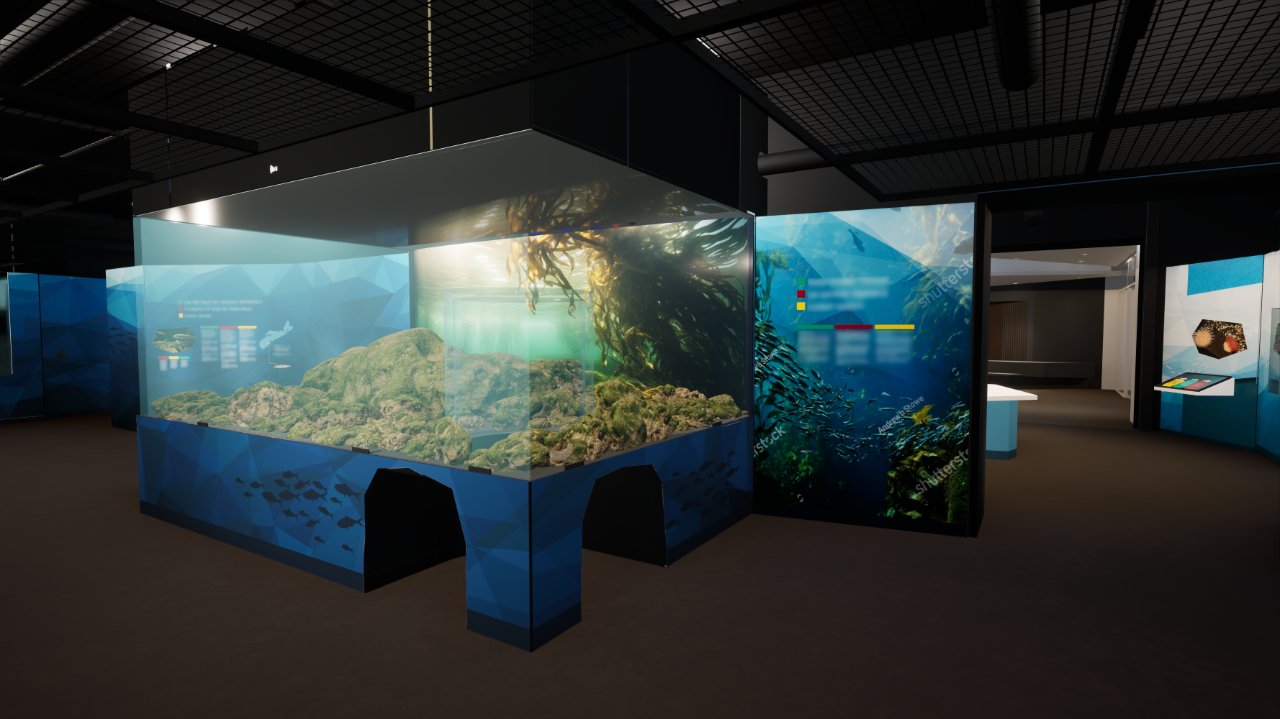 Tanks on level 1 of the Beaty Centre that will house a diverse array of species