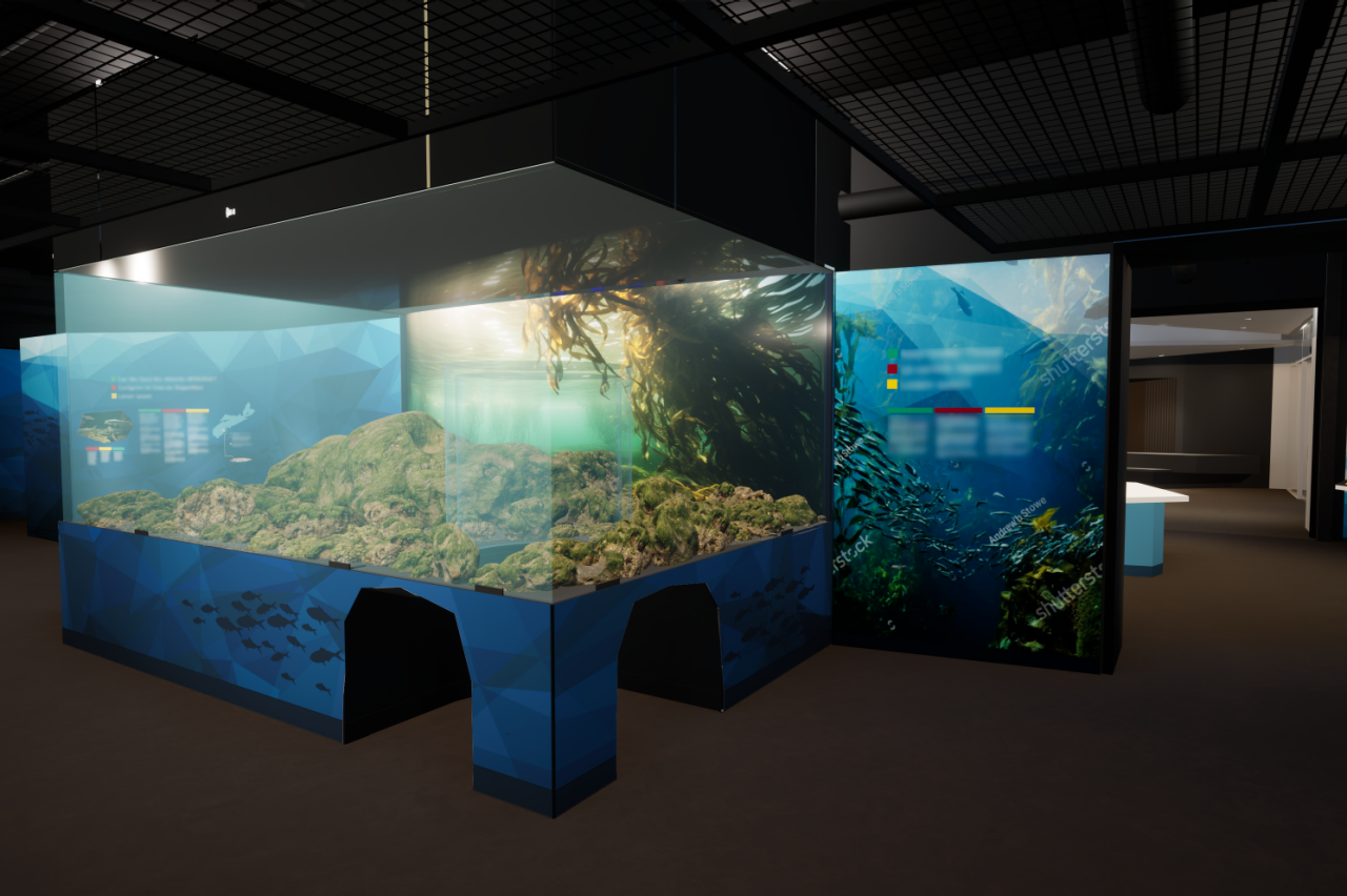 Tanks on level 1 of the Beaty Centre that will house a diverse array of species