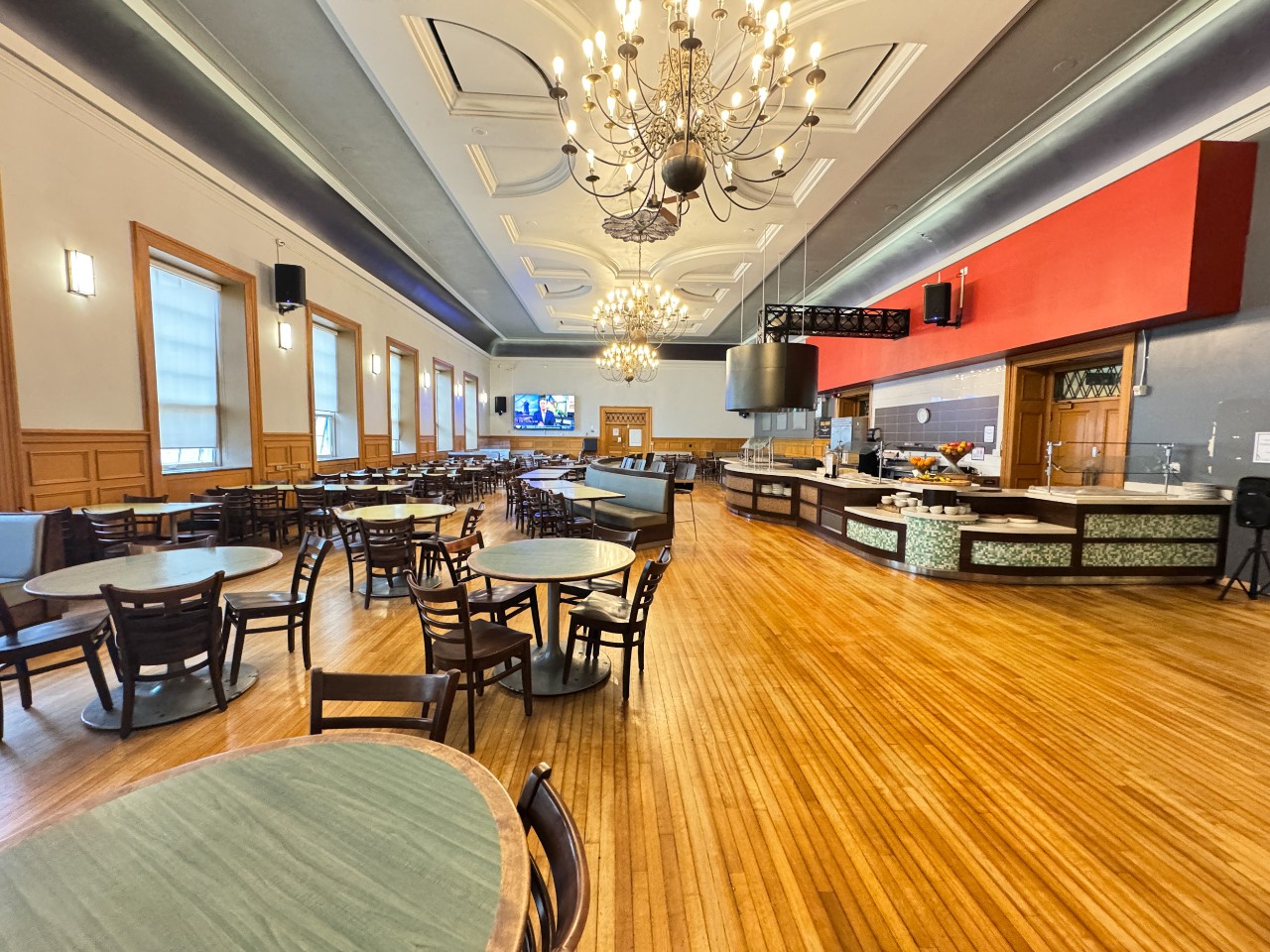 The main dining area in the Howe Dining Hall