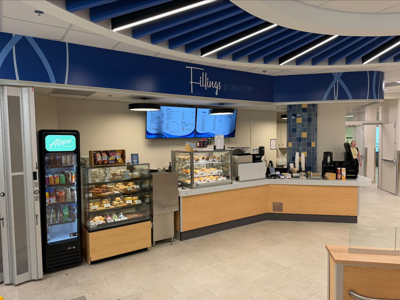 The counter at the Fillings cafe in the Dentistry Building