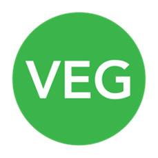 A round green icon with VEG indicating vegetarian cuisine