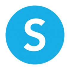 A round blue icon with S indicating sustainably sourced