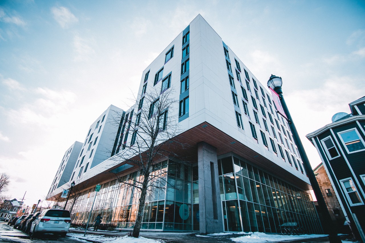 LeMerchant Place on a winter day