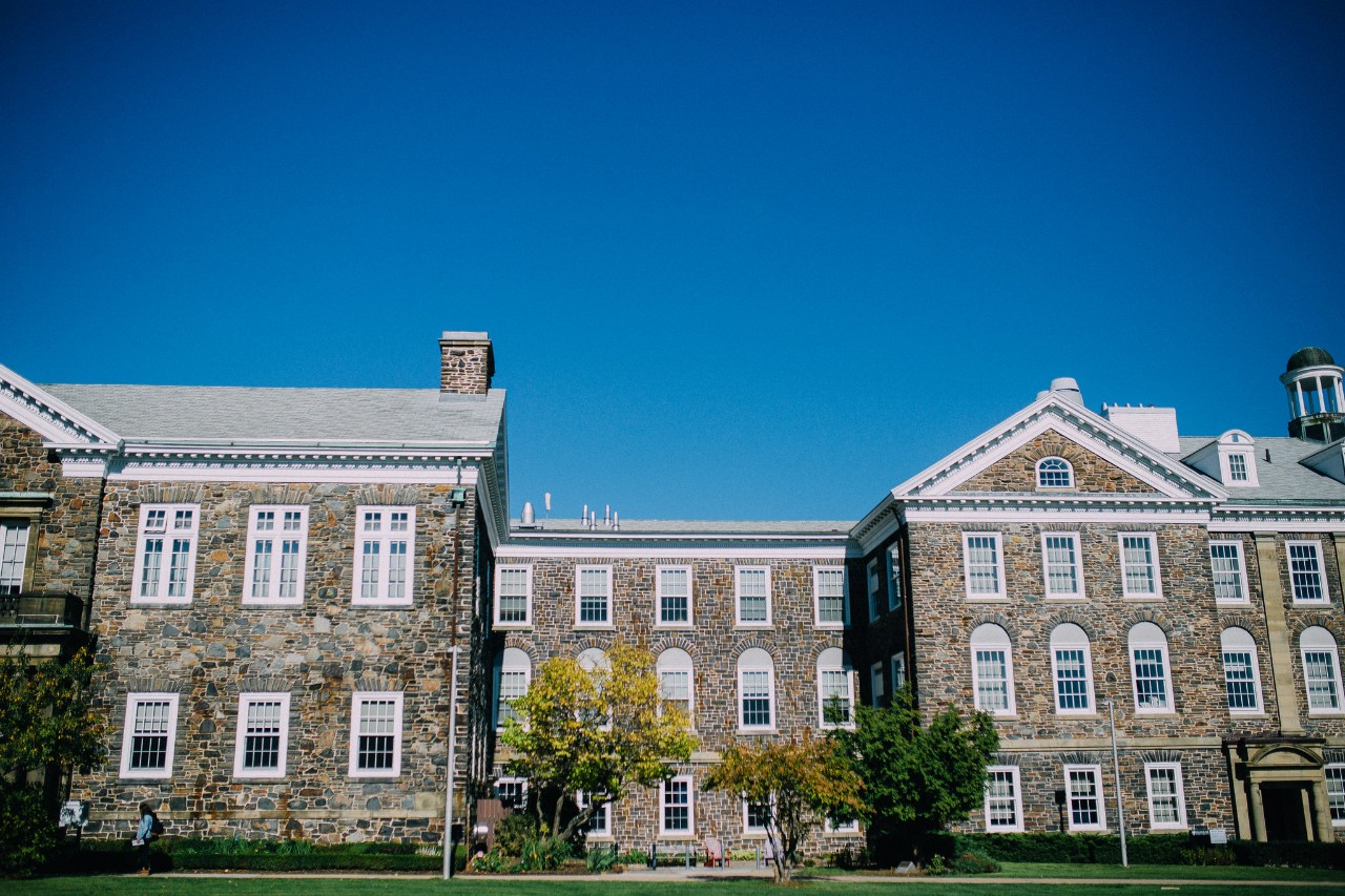 chemistry building on studley campus on a clear day with blue skies