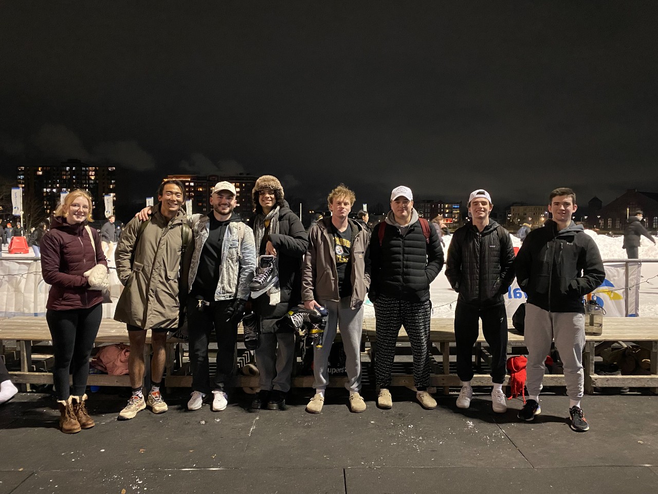 A group of residents enjoy a skating event at the Emera Oval 