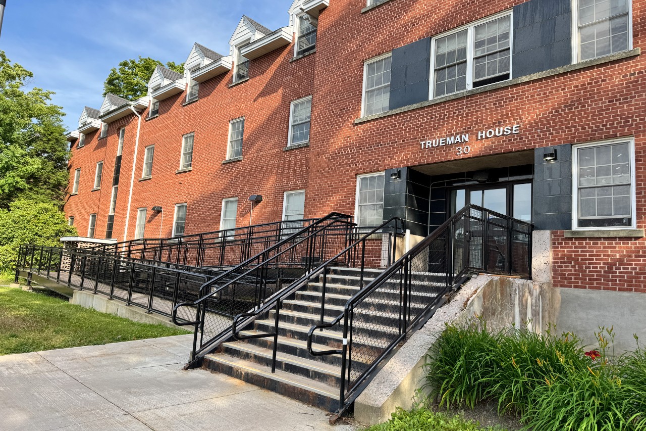 An exterior photo of the front of Trueman House. 