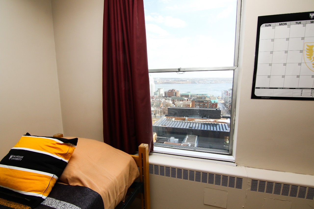 The view of Halifax Harbour from one of the upper floors of Gerard Hall