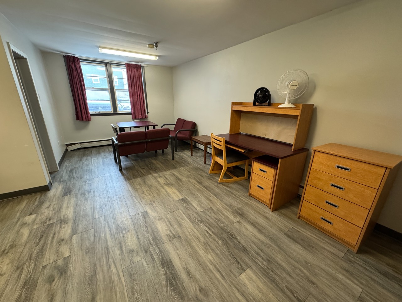 The living area in a bachelor apartment in Glengary
