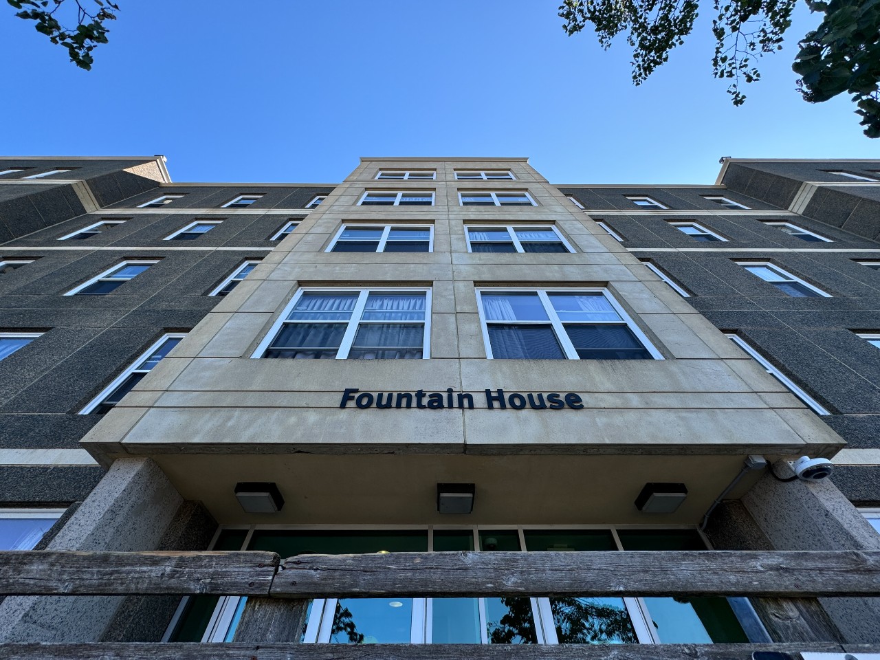Looking up from the front door of Fountain House
