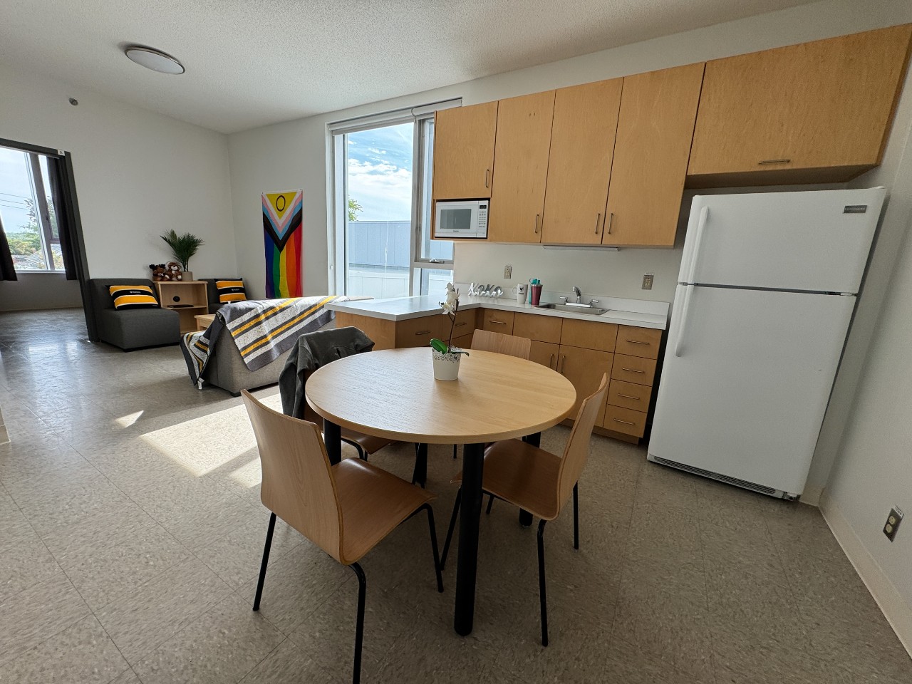 The main living area in a 4-bedroom suite in LeMarchant Place