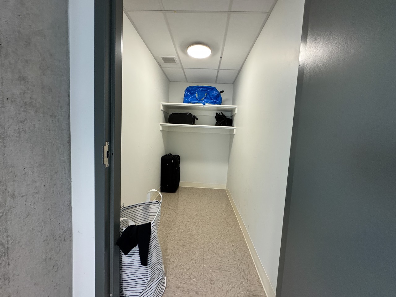 The in-unit storage in a 3-bedroom suite in LeMarchant Place