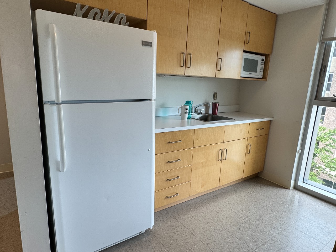 The kitchen in a 3-bedroom suite in LeMarchant Place