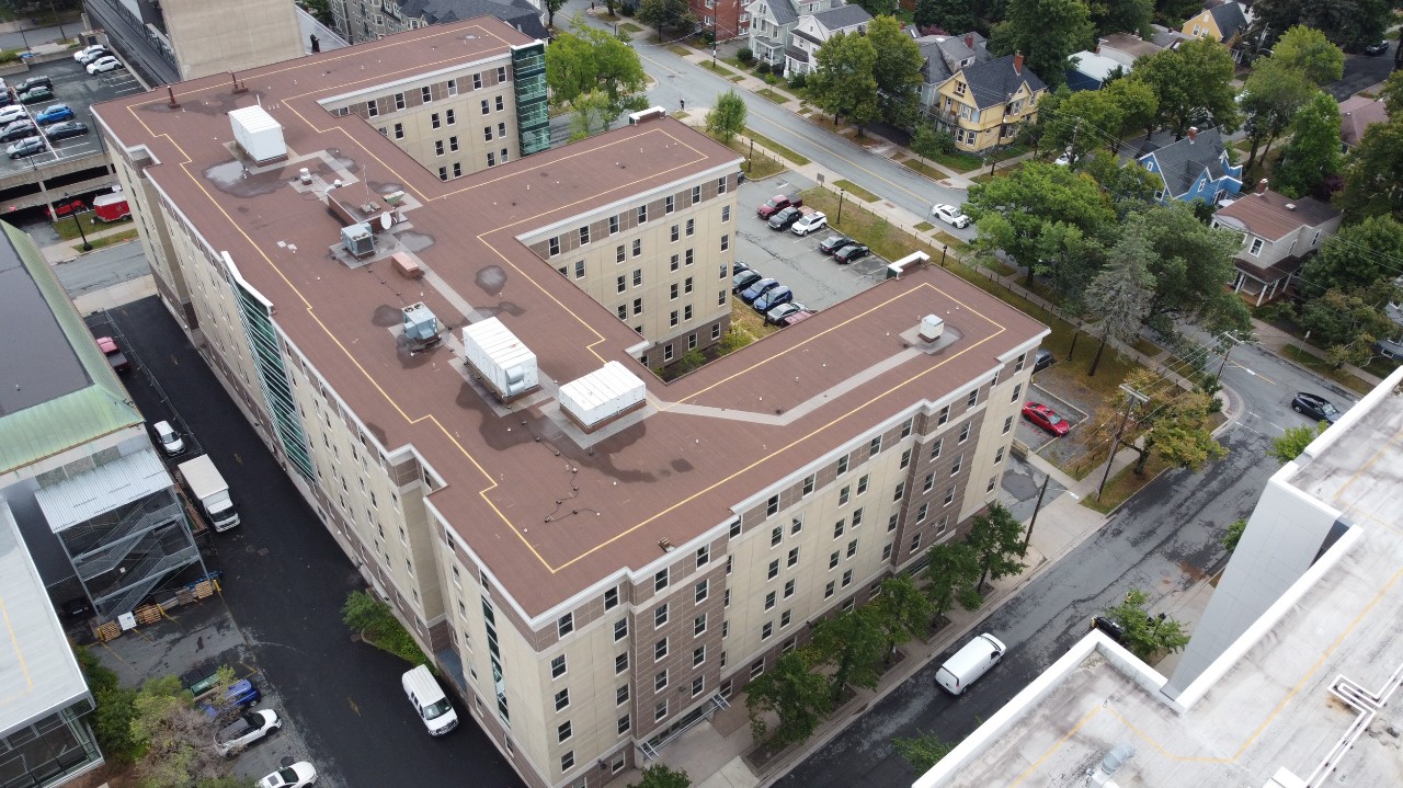 Aerial photo of Risley Hall - showing the three towers