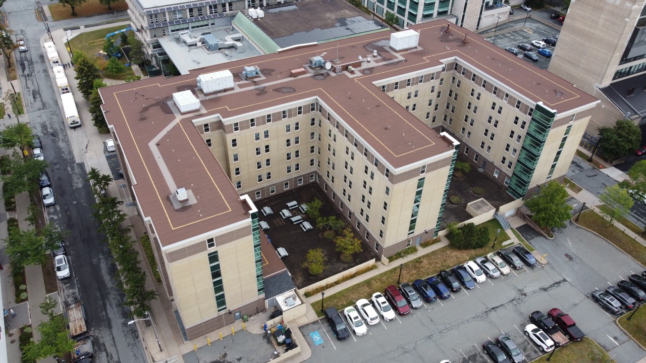 Aerial photo of Risley Hall - showing the three towers