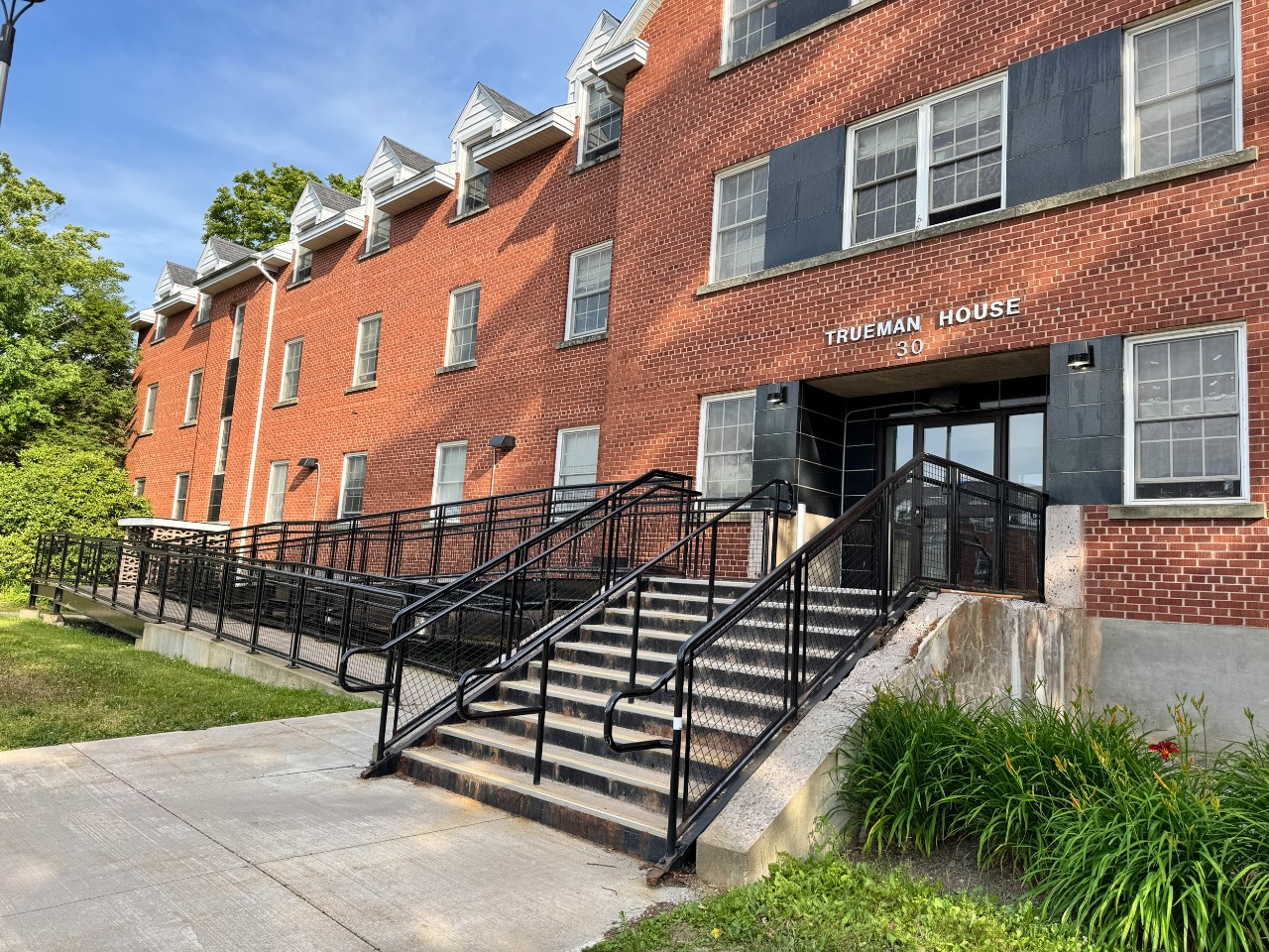 An exterior photo of the front of Trueman House. 