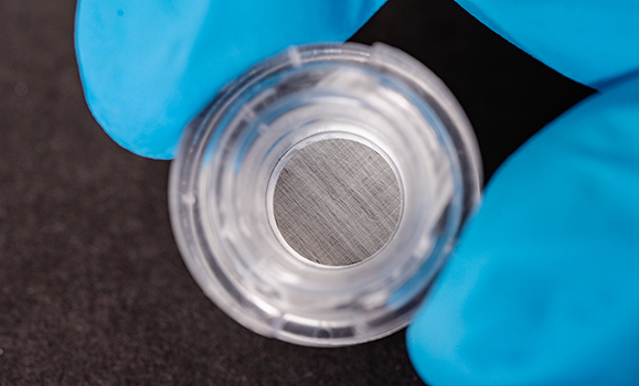 A close-up look at a scaffold of collagen fibers.