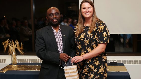 Sam Asiedu receiving his barley ring