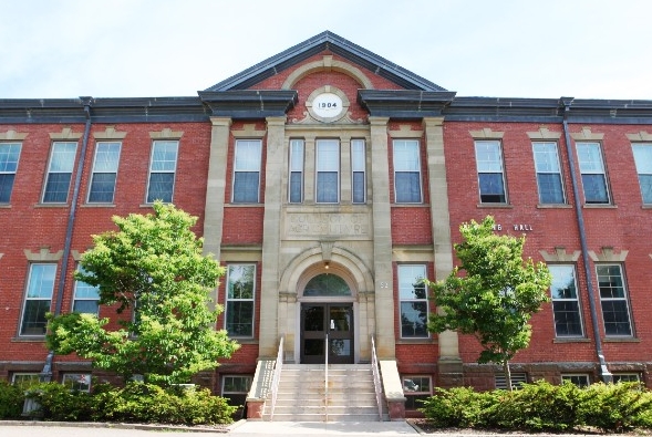 Exterior of a red brick building