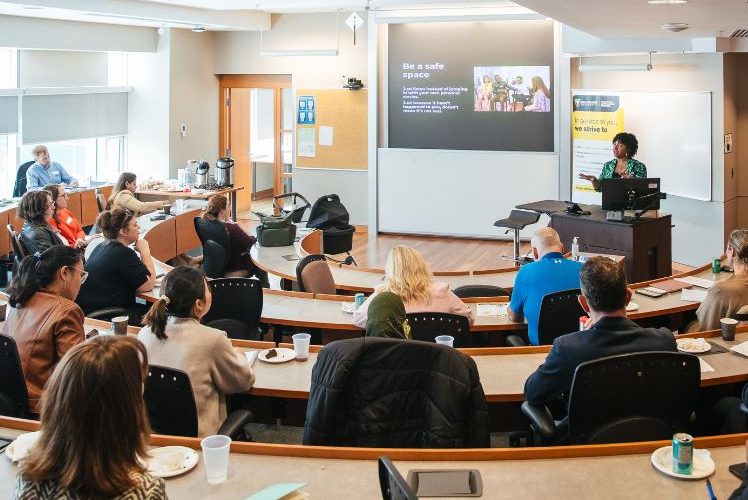 Camille Dundas leading a workshop on equity, diversity and inclusion