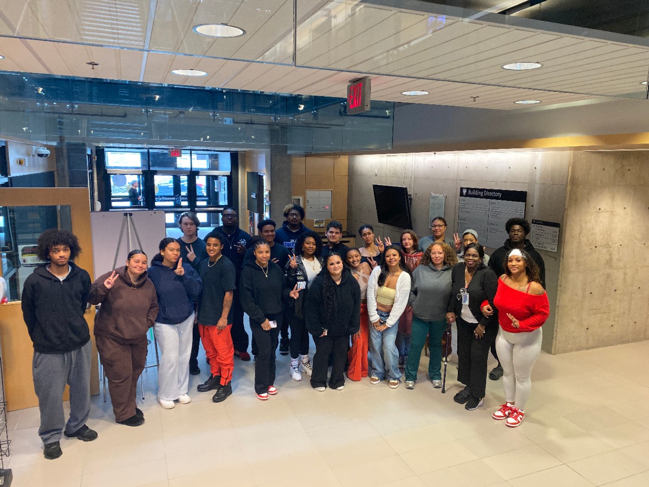 TYP class of 2026-2027 in the atrium of the Mona Campbell Building
