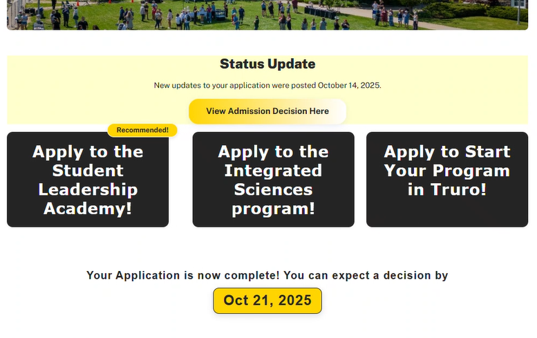 Truro Start application portal screen